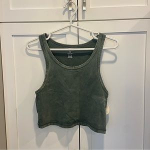 NWT Aerie Green Crop Tank Top Size Small